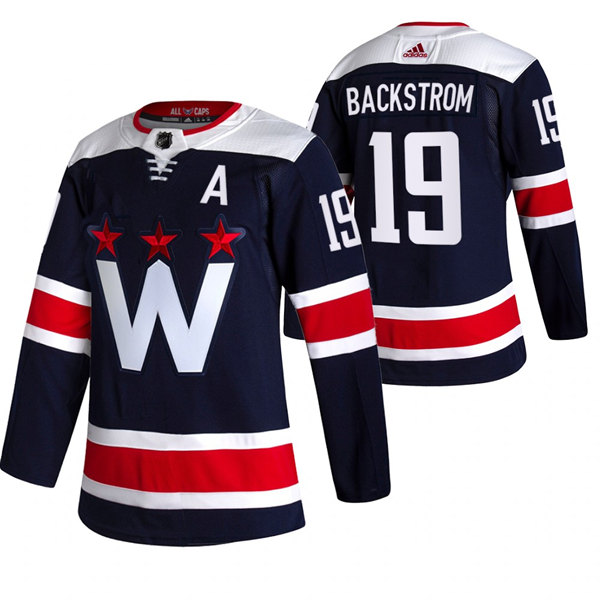 Men's Washington Capitals #19 Nicklas Backstrom Navy Pro Stitched Jersey